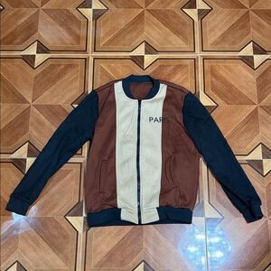 Men's Black and Tan Bomber Jacket